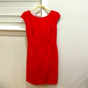 Adrianna Papell- Women sleeveless cocktail dress-orangy red- size 12- open back